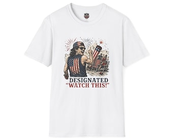 Camiseta con estampado patriótico "¡Mira esto!" / Fuegos artificiales del 4 de julio