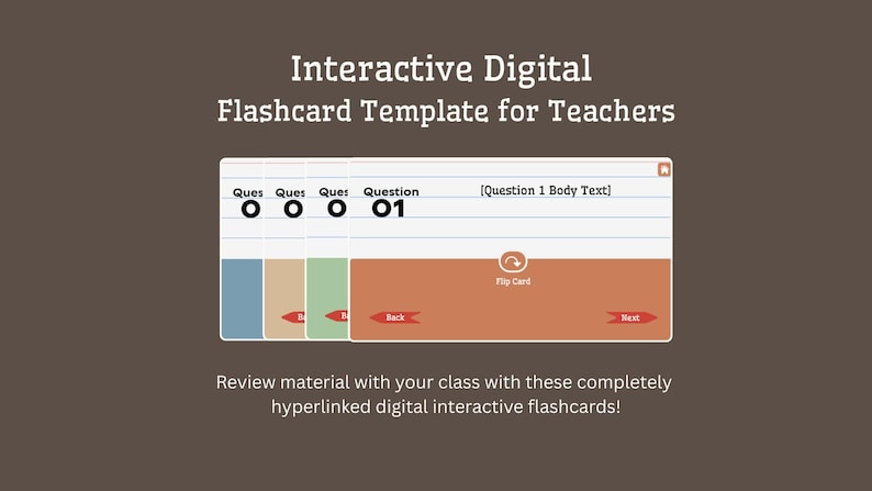 Elearning Flash Card Design Interactive Digital Flashcard Template for Teachers to Review With ...