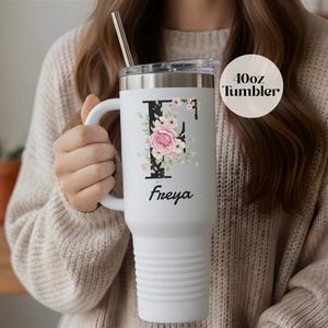 Lettera F personalizzata: bicchiere da 40 oz, tazza con iniziale, tazza con nome personalizzato