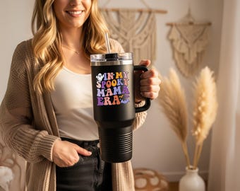 In My Spooky Mama Era: 40oz Halloween Tumbler, Large Insulated Cup