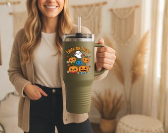 Trick or Treat Halloween - beker van 40 oz: roestvrij staal, spookachtige mok