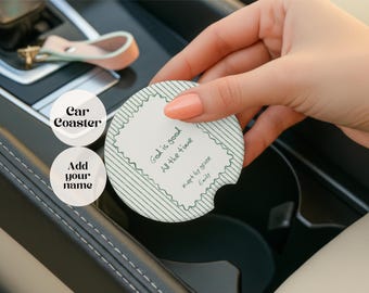 Personalized Soapstone Car Coaster, Christian Faith Decor