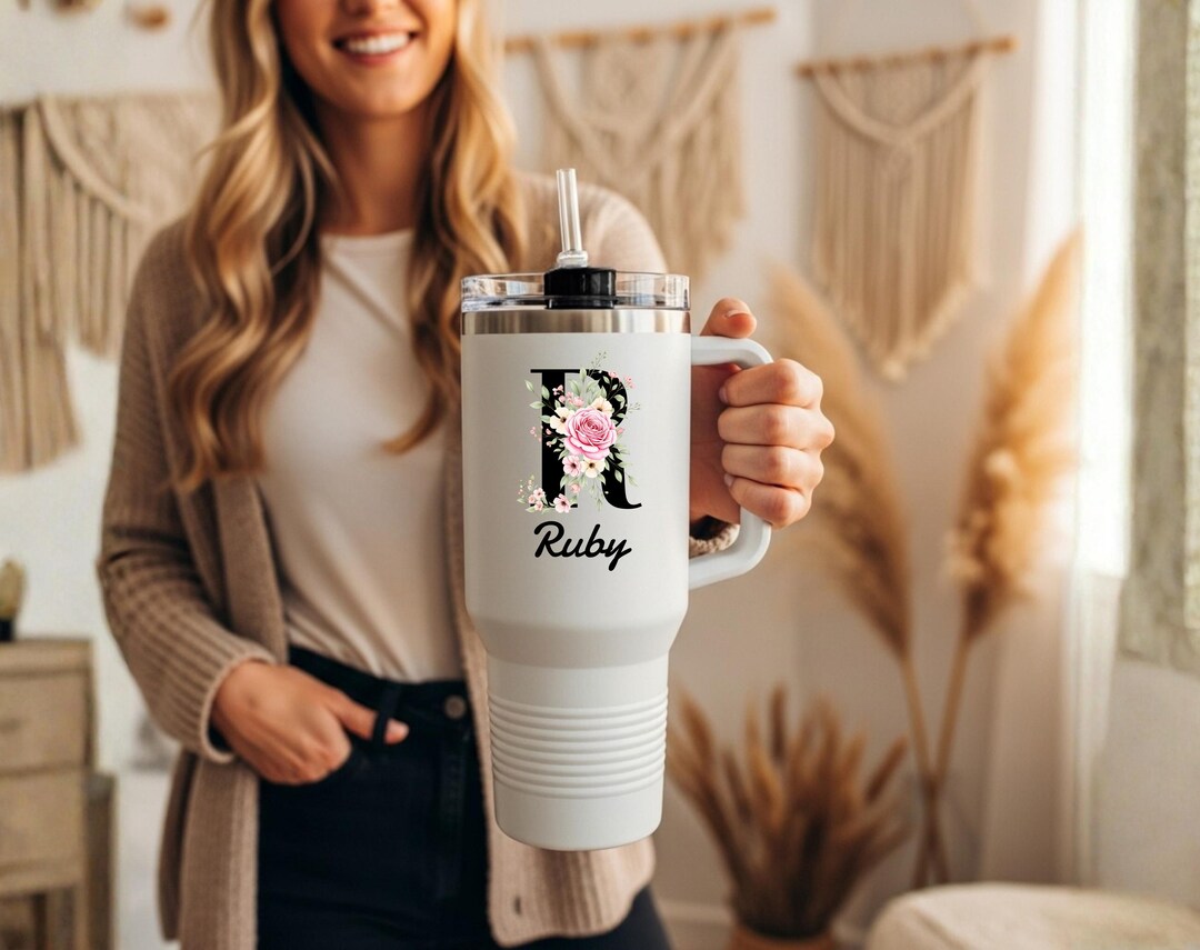 Personalized Letter R: 40 Oz Tumbler, Initial Mug, Custom Name Cup - Etsy