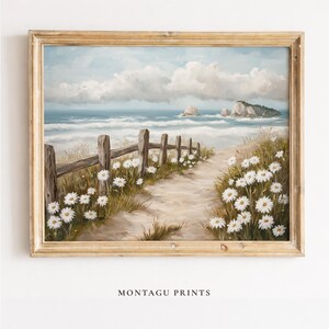 Printable Summer Beach Path - Romantic Coastal Landscape, Rustic Farmhouse Wall Art, Cottagecore Vintage Decor, Digital Download 770