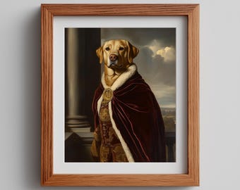 Retrato de Labrador Real, Pintura de Perro Real, Retrato de Perro Renacentista, Retrato de Perro Rey, Regalos para Dueños de Perros, Arte Digital Descargable 54