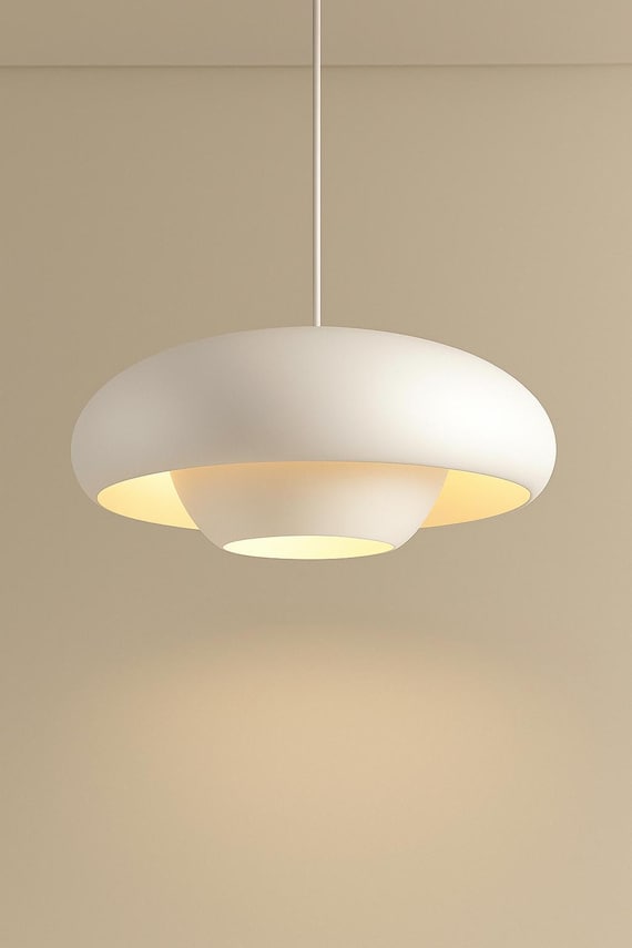 White Dome Pendant Light – Scandinavian Minimalist Design (E27)