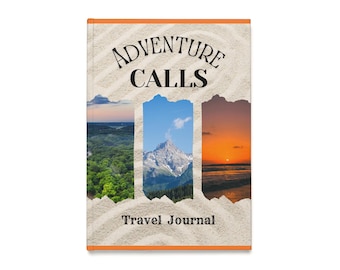 Adventure Calls Travel Journal Hardcover Journal | Mountain, Forest, Sunset