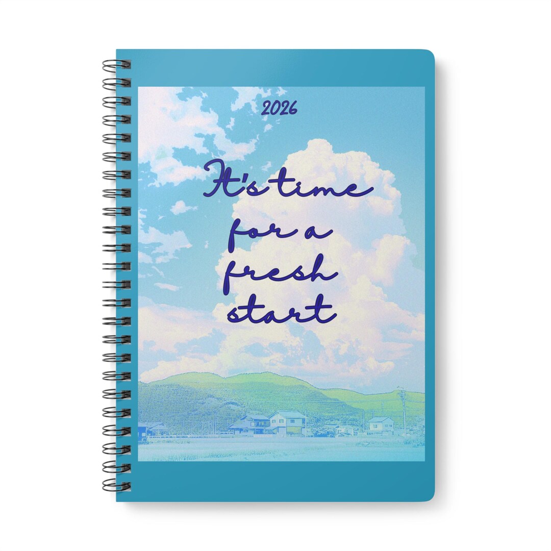 Fresh Start Clouds 2026 Notebook | Wirobound Softcover A5 - Etsy