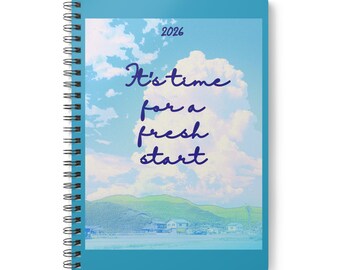 Fresh Start Clouds 2026 Notebook | Wirobound Softcover A5