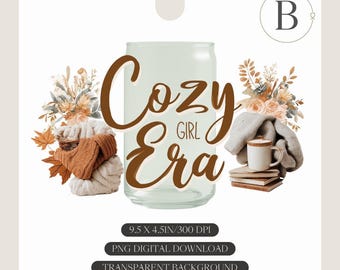 Cozy Girl Era Bundle! 16oz Cup Wrap PNG: UV DTF Design (Digital Download)