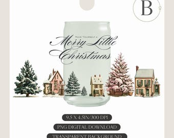 A Pink Christmas Bundle! 16oz Cup Wrap PNG: UV DTF Design (Digital Download)