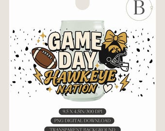 Iowa Hawkeyes-paket! 47 cl muggomslag i PNG-format: UV DTF-design (digital nedladdning)