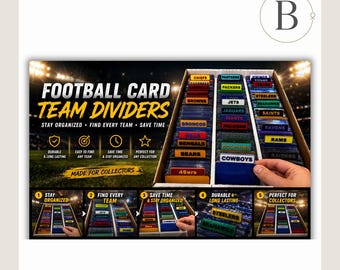 NFL Football Card Dividers | All 32 Teams Trading Card Organizer Tabs