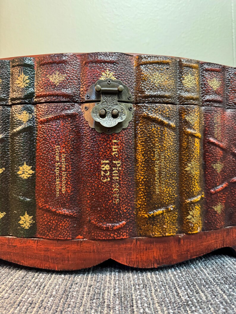 Vintage Wooden Storage Chest With Brass Lock & Woven Top – Decorative ...