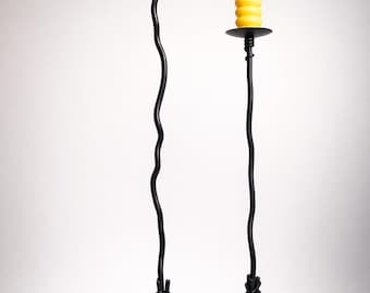 Tall Wrought Iron Floor Candle Holders Set of 2 Twisted Metal 48” & 40” LOCAL PICKUP