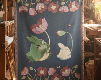 Totoro Woven Blanket  | Studio Ghibli Throw | Made in USA | Spirited away