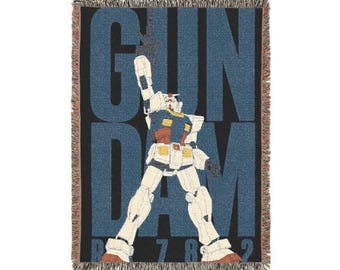 Gundam Mecha Masterpiece Hand-Woven Cotton Blanket, Proudly USA Crafted Comfort