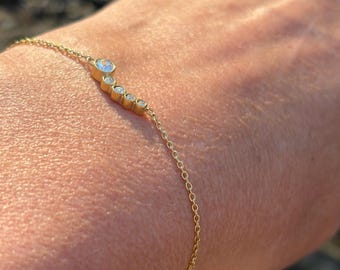 Gold Crystal Line Bracelet