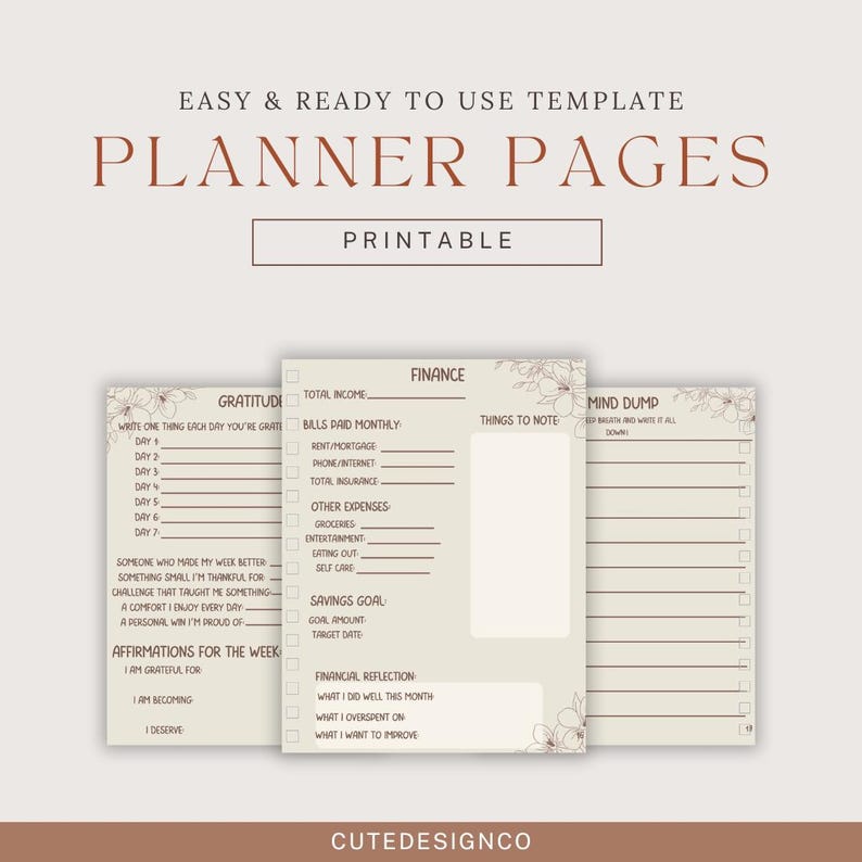 2026 Printable Planner – Digital PDF Organizer, Monthly, Weekly Pages ...