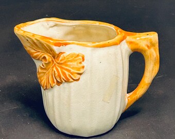 Vintage 3” Handled Creamer/Mini Pitcher - Autumn Leaf Design - Made in Japan - Excellent Condition