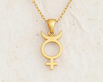 Mercury Astrology Pendant | Gender Fluid Alchemy Charm