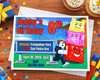 Escape Tsunami Roblox Birthday Invitation | Editable Survival Party Invite Template | Instant Digital Download