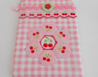 Cherry Themed Zipper Pouch/Eyeglass Case/Gadget Case