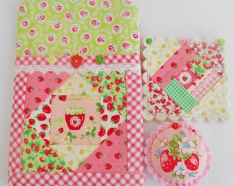 Retro Inspired Strawberry Themed Sewing Kit