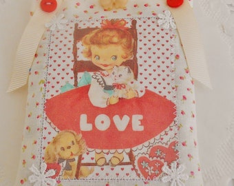 Valentine's Retro Inspired Lavender Sachet/Hanger/Keepsake