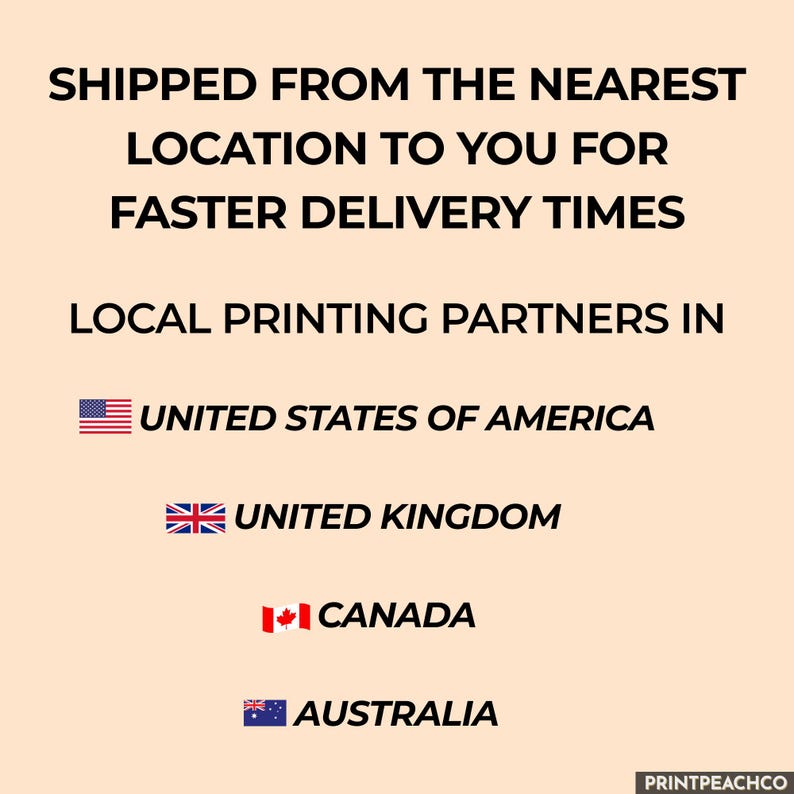 Fast shipping details for USA UK Canada and Australia