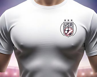 USA Soccer Minimalist Shirt Men Women, US Football Tee with Modern Crest, America Supporter T-Shirt World Cup 2026, American Footy Fan Top