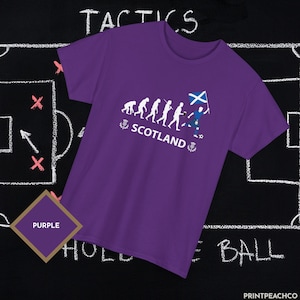 Scotland supporter soccer shirt with evolution design and football theme