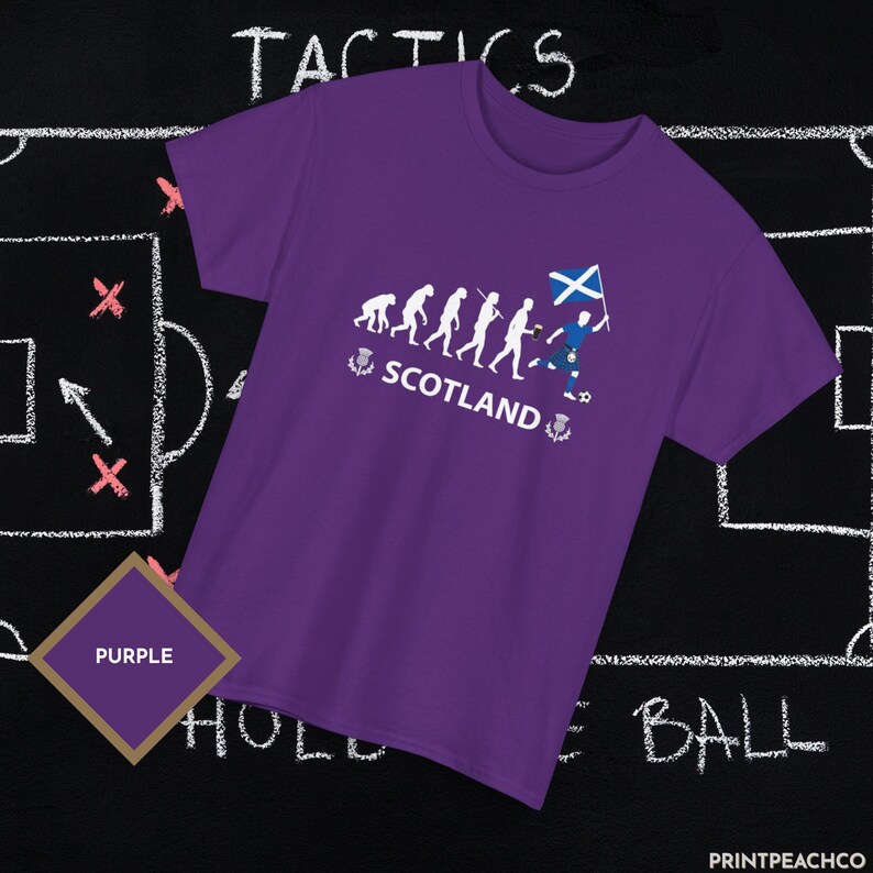 Scotland supporter soccer shirt with evolution design and football theme