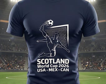 Scotland Football World Cup 2026 Shirt, Scottish Soccer Fan Tee, Bicycle Kick Player Design, Mens Womens Match Day Gift Top