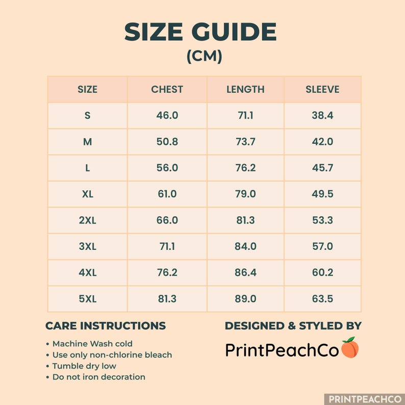 Size guide chart in centimeters for England vs Croatia football t-shirt.