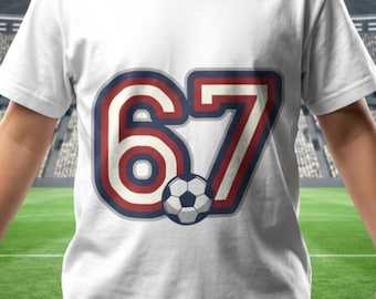Barn USA Soccer 67 T-shirt, amerikansk fotbollströja för ungdomar, retro fotbollströja med nummer, USA VM-fangåva, matchtröja för barn