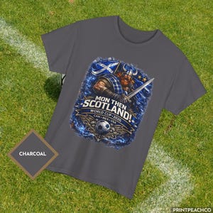 Charcoal Scotland football shirt Mon Then Scotland World Cup design