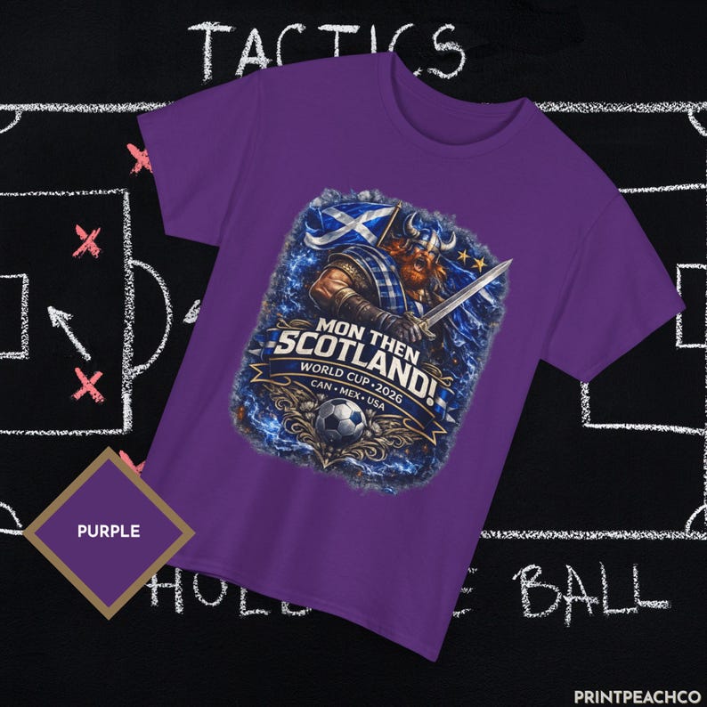Purple Mon Then Scotland football fan shirt for 2026 World Cup