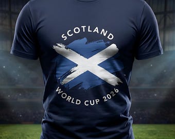 Scotland World Cup USA CAN MEX 2026 T Shirt, Saltire Football Tee, Scottish Supporter Shirt, Minimal Flag Design, Mens Womens Unisex