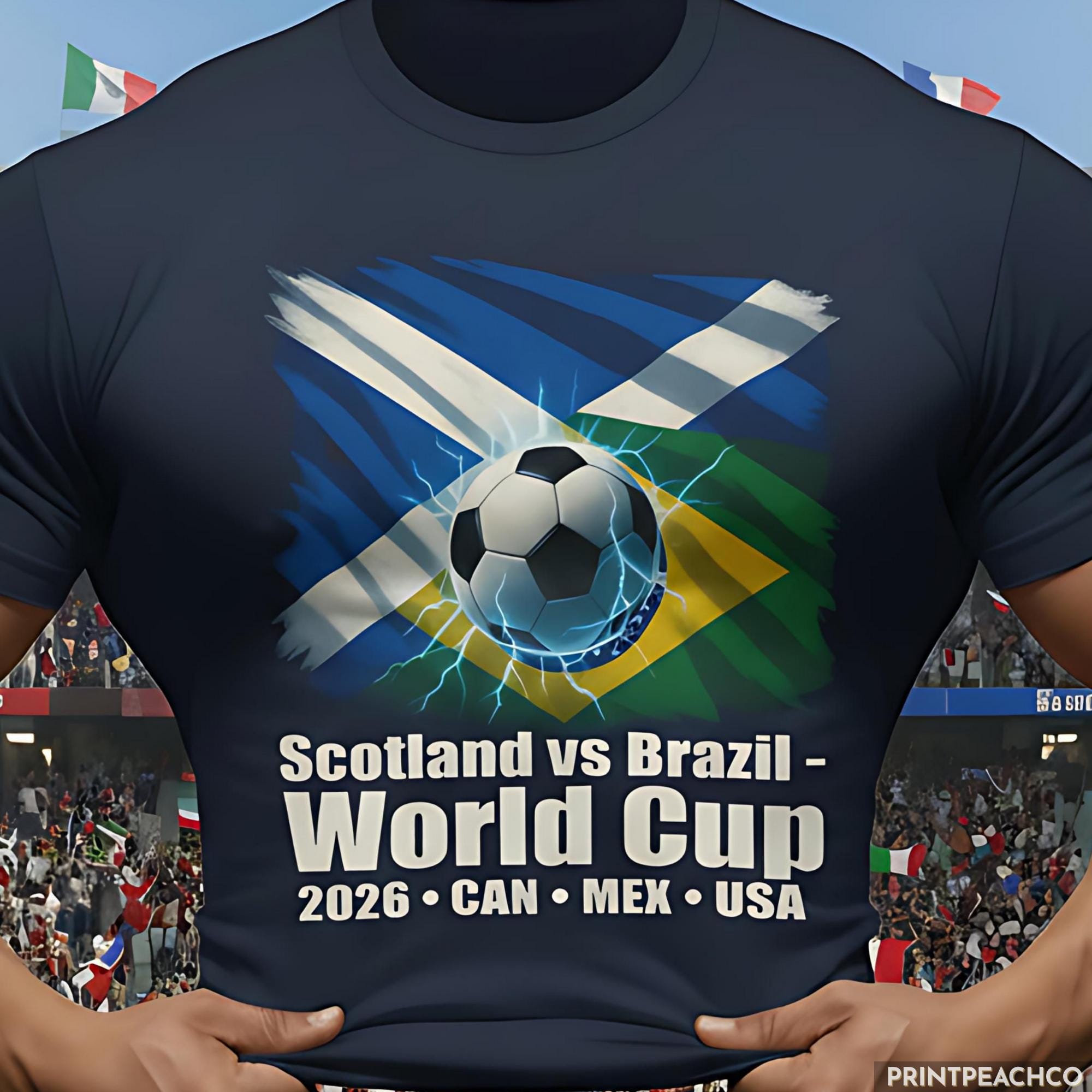 Scotland Vs Brazil World Cup 2026 T-shirt, Scottish Football 