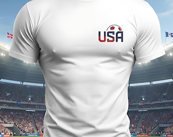 USA Soccer T Shirt Minimal Logo, American Soccer Tee, USA Football Shirt, World Cup 2026 Fan Shirt, Clean Streetwear