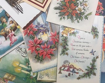 Lote de tarjetas de felicitación navideñas de los años 50 y 60, Norcross, Am Greetings, Junk Journal, Pascua