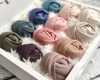 Soft Newborn Stretch Wrap for Photography, RTS Newborn Photo Prop, Colorful Jersey Baby Wrap, Quality Washable Photo Swaddle, Fast Shipping