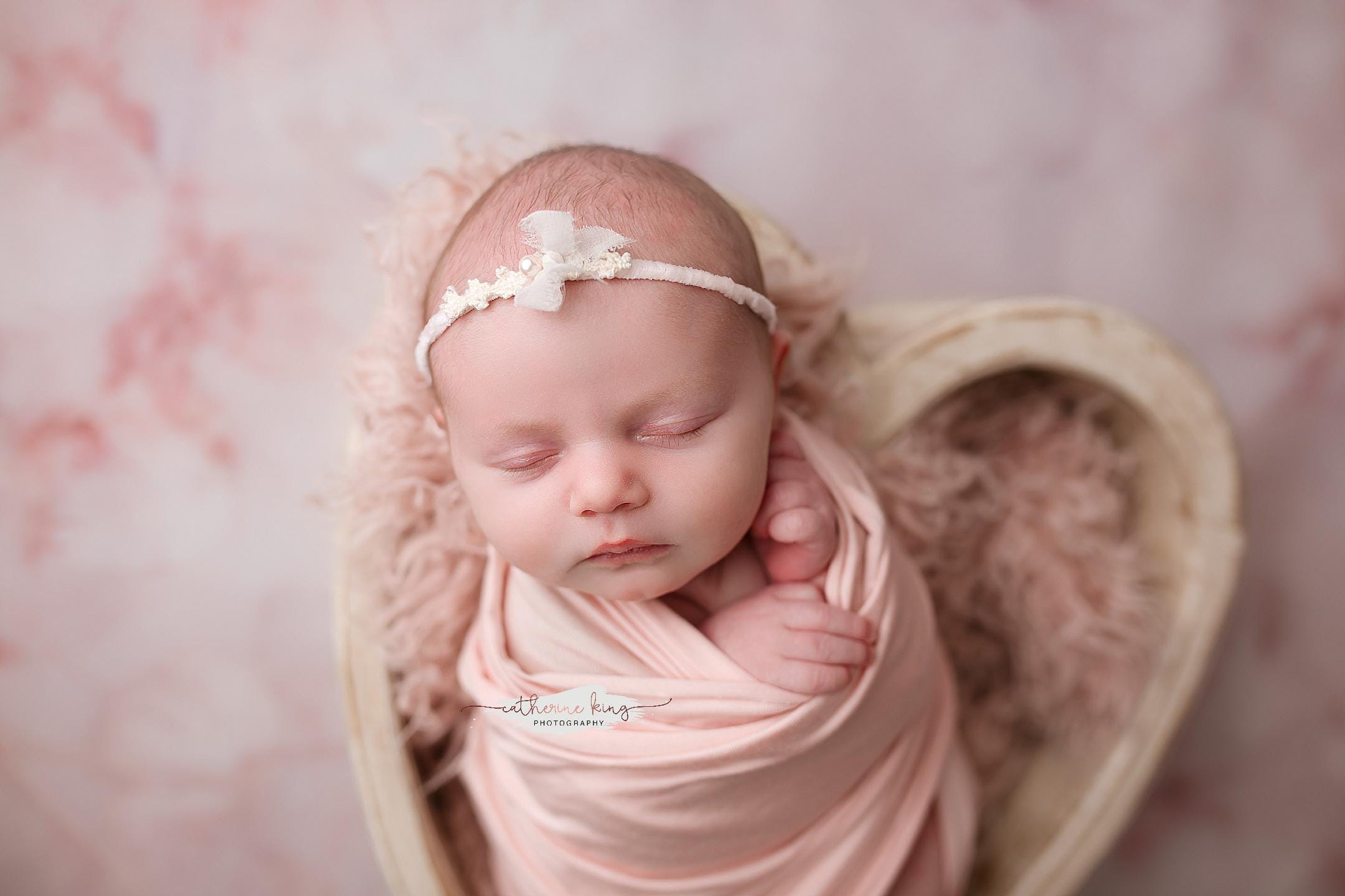 Blush Floral Newborn Headband Set: Silk Baby Photography Props