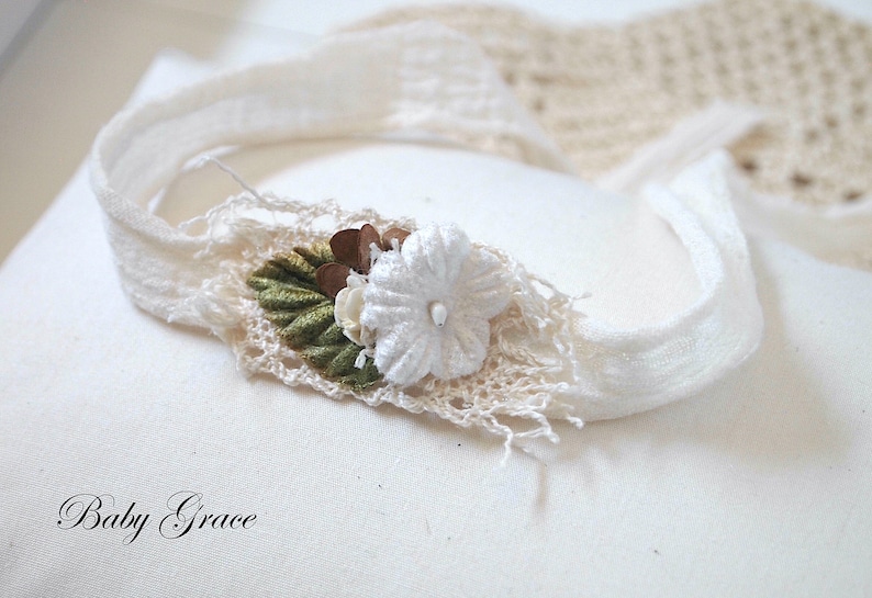 Newborn Prop Headband,Neutral Headbands,Newborn Photography,Newborn Photo Prop,Newborn Headband,Newborn Props, Newborn Tieback,Headband Set Boho #5