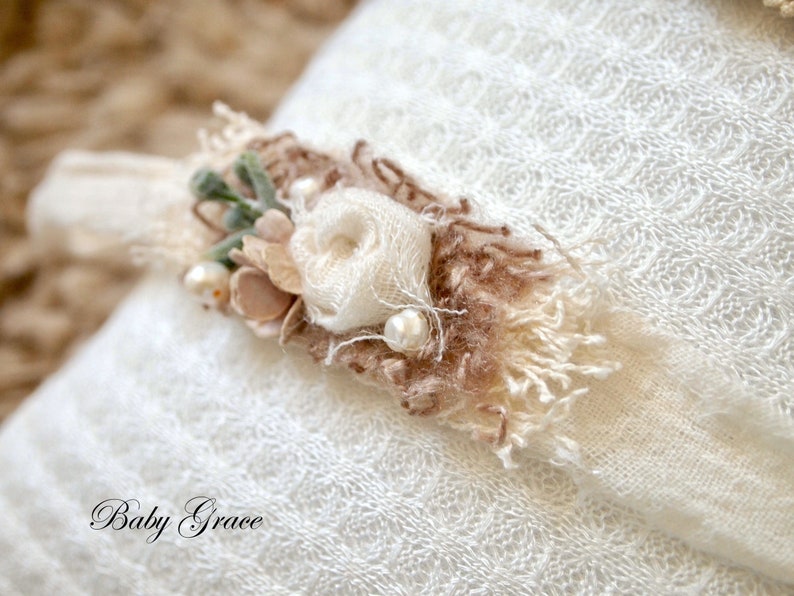 Newborn Prop Headband,Neutral Headbands,Newborn Photography,Newborn Photo Prop,Newborn Headband,Newborn Props, Newborn Tieback,Headband Set Boho #3