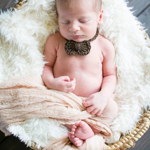 Newborn Bow Tie, Newborn Boy, Newborn Photo Prop, Newborn Bowtie, Photography Props, Baby Bows, Newborn Boy Photo Prop, Crochet Bow Tie image 9