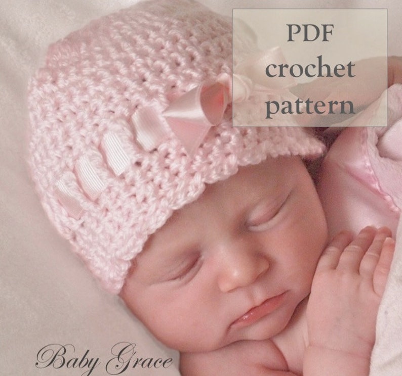 Crochet Baby Hat Newborn Bow Hat Newborn Crochet Hat Etsy