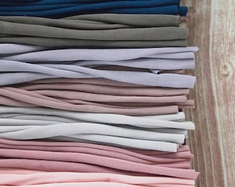 10 Soft Knit Ties for baby headband making, Stretchy Bands for Newborn Photo Props
