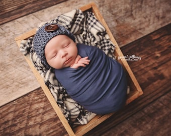 Newborn Photo Outfit Boy, Newborn Hat and Wrap, Newborn Wrap Set, Blue, Newborn Photo Prop, Newborn Wrap, Newborn Photography, Newborn